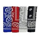 Weightrolux Unisex Cotton Bandana/Head Wrap/Wristband/Face Cover/Handkerchief for Men and Women, Multi (50 * 50cm, Pack of 4)