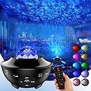 Star Night Light Projector, 3 in 1 LED Galaxy Projector with Remote Control/Bluetooth Speaker/Timer/Sound Activated 10 Colors Mixed Ocean Wave Projector for Kids Bedroom Decor Game Room Home Theatre