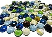 Color Stone Multi Colour Glass Stones Decorative Aquarium and Vase Fillers Pebbles for Garden & Home Decor (Transparent, 500Gm)