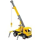 ksmtoys Lena Construction Toys Powerful Giants Toy Crane Truck with 360° Rotating and 3 ft extendable Boom in Yellow and Black Fully Functional Toys for Boys or Girls Age 3+