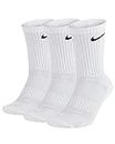 Nike Everyday Cushioned Training Socks, Pack of 3, white / black, L