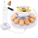Balalaadi 12 Eggs Egg Incubator with Automatic Egg Turner, Small Egg Incubator Automatic Egg Turning and add Humidity, Farm Incubator 360 Degree View for Hatching Eggs