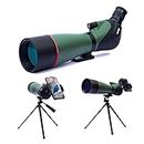 HINISO Spotting Scope 20-60x80 HD with Phone Holder, Tripod Stand & Carry Bag | BAK4 Prism, Fog & Waterproof | High Power Telescope for Long Distance, Bird Watching, Stargazing, Target Shooting