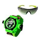 UNEQUETREND Digital Projector Wrist-Watch + Full Eye UV Protected Boy's and Girl's Sunglasses (Kid's Age Group: 3 to 10 Years)