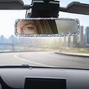Bling Rhinestone Car Rear View Mirror with Crystal Diamonds Bling Rhinestones for Women,Car Interior Trim. (AB colorful)