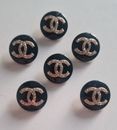 Set bottoni Chanel 6 pezzi Ø24 mm/CC - bottoni/madreperla bottoni neri