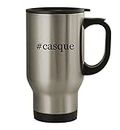 Knick Knack Gifts #casque - 14oz Stainless Steel Travel Mug, Silver
