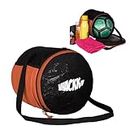 WHACKK Kick Blk Org 15L |Ball Bag |Football|Football Equipment Bags|Basketball Volleyball Bags |Adjustable Strap |Easy Access Pocket |2 Mesh Bottle Holders|Netball Bag |Kitbag |Unisex|Kids Men Women