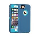 Co-Goldguard for iPhone 7 case/iPhone 8 case, [Heavy Duty] 3 in 1 Built-in Screen Protector Cover Dust-Proof Shockproof Dropproof Scratch-Resistant Shell for Apple iPhone 7/8, 4.7 inch, Blue