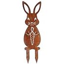 Rostikal Gartenstecker Rost Osterhase 23,5 cm - Metall Ostern Deko Figur Hase mit Karotte