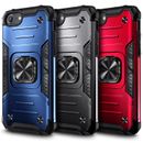 For iPhone 6 6S 7 8 Plus 11 12 Pro Max Case Armor Ring Cover with Tempered Glass