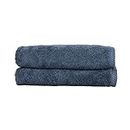 Linum Home Textiles 100% Turkish Cotton Soft Twist Hand Towels, Midnight Blue, 2 Piece