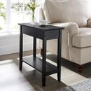 Winston Porter Galnares 24" Tall End Table w/ Storage, Flip Top Narrow Side Tables, Slim End Table Wood in Black | 24 H x 11 W x 23 D in | Wayfair