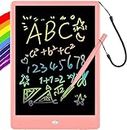 Proffisy 10 inch Multicolor LCD Writing Tablet, E-Note Pad for Kids Adults Drawing, Learning, Playing, Portable Handwriting Electronic Board for Home School Outdoor (Pink)
