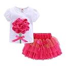 Mud Kingdom Outfits for Baby Girls Summer 24 Months Rose Red Flower