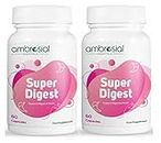Ambrosial Super Digest with Betaine hcl Pepsin, Ox-Bile, Pancreatin & L-Glutamic Acid | Digestive Enzyme Supplements to Support Optimal Digestion & Gut Health (Pack of 2-120 Capsules)