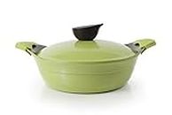 Neoflam Eela 2.5qt Covered Low Stockpot with Detachable Silicone Handles and Ecolon Non-Stick Coating
