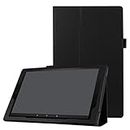ZZOUGYY Tablet Cover for Amazon Kindle Fire HD10 7th 9th Generation(2017/2019 Release), Ultra Slim Folio Stand Lightweight Leather Case for Kindle Fire HD 10 7th 9th Gen 10.1" (Li-Black)