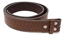 BC Belts Leather Belt Strap with Embossed Western Horn Pattern 1.5" Wide with Snaps, Brown, Medium (30-32)