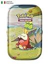 Pokémon - Miniscatola da collezione Amici di Paldea del GCC Pokémon - Fuecoco (due buste di espansione, una carta con illustrazione e un foglio di adesivi), edizione in italiano