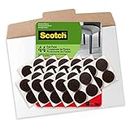 Scotch Felt Pads, Round, Beige, 1-1/8 in. Diameter, 12 Pads/Pack, 6-Packs (72 Pads Total)