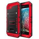 Beasyjoy iPhone 7 Case Waterproof Heavy Duty Hard Cover with Built-in Screen Full Body Protective,Dropproof Shockproof Dirtproof Rugged Case For Iphone 7 Outdoor Sport Protection [4.7 inch] Red