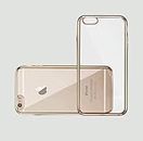 PTN UK Protective Shockproof Back Silicone Gold Case Designed for iPhone 6G / 6S Case iPhone 6 Case Crystal Clear PC Back TPU Bumper- Gold Chrome Rim