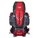 80 L + 5 L Internal Frame Backpack Outdoor Waterproof Backpack Climbing Fishing Rucksack Hiking Daypack Camping Outdoor Trekking Mountaineering Bag (Red)