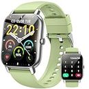zakotu Reloj Inteligente Hombre Mujer Smartwatch Impermeable IP68 Smart Watch Verde Plateado