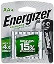 Energizer - Recargables, Pack de 4 pilas AA 2000 mAh, precargada, para dispositivos uso frecuente y cientos de recargas