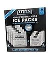 Titan Deep Freeze Combo Pack - High Performance Ice Packs for Long-Lasting Cooling, 4 x 600g & 4 x 250g