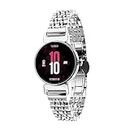 Vibez by Lifelong Ruby 1.04" AMOLED Smartwatch for Women with Metal Strap, Bluetooth Calling, 60 Hz, Voice Assistance, Female Cycle Tracker, IP68, Health Monitor(Silver, VBSW2205)