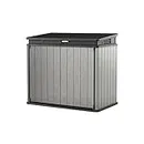 Keter 4.6 x 2.7 Foot Outdoor Storage Shed Durable Resin Backyard Home Patio Furniture for Garden Equipment, Tools, and Garbage Cans, Deco Grey