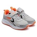 ASIAN Boy's VAYU-09 Sport Running & Walking Shoes With Lightweight Mesh Upper Eva Sole Casual Lace-Up Shoes, 4 UK, Light Grey Orange (Set Of 1 Pair)