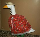 Goose Dress Red Christmas sleigh, hats snowman Material