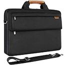 DOMISO 17 Inch Shockproof Business Laptop Briefcase Waterproof Messenger Shoulder Bag Carrying Case for 17"-17.3" Notebooks/Dell/Lenovo/Acer/HP/MSI/ASUS, Black