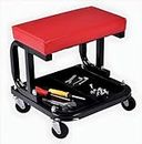 Breewell Roller Seat for Garage with Three Divisions Tool Tray Yellow Pneumatic Tire Repair Stool Creeper Stool Chair