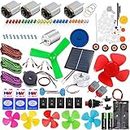 NEXT GEEK DIY Science Project Dc Motor Kit with Gear Pulley Set, Solar Energy, Windmill,Buzzer, DIY Car Robot etc STEM Activities Electronic Kit for Kids
