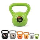 Phoenix Fitness 4KG Green Vinyl Kettlebell - Heavy Weight Kettle Bell for Strength and Cardio Training - Kettlebells for Home and Gym Fitness Workout Equipment for Bodybuilding and Weight Lifting