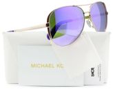 Michael Kors MK5004 Chelsea Aviator Sunglasses Rose Gold w/Purple Mirror 10034V