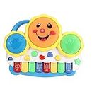Cable World Drum Keyboard Musical Toys with Flashing Lights - Animal Sounds and Songs,Plastic,Multi Color(Pack of 1)