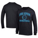 Men's Champion Black Johns Hopkins Blue Jays Icon Logo Basketball Jersey Long Sleeve T-Shirt