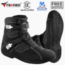 Mens Motorcycle Touring Boots Motorbike Riding Armoured Waterproof Leather Shoes