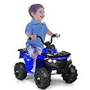 Maxmass 6V Kids Electric Quad Bike, Battery Powered Ride on ATV with Forward & Backward, USB/MP3/AUX, Headlights, Music, Children Electric Toy Car for Boys Girls (Blue)