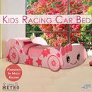 New Kids Racing Car Bed Single Size, Pink,Red,Blue Children Bedroom Furniture