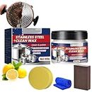 Stainless Steel Cleaning Wax - 2024 Best Stainless Steel Cleaning Paste, Powerful Stainless Steel Cookware Cleaning Paste, Stainless Steel Cleaner and Polish for Pots and Pans (1pcs)
