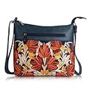 EVEDA Synthetic Leather Gorgeous Embroidered Stylish Design Shoulder Crossbody Side Sling Bag For Women