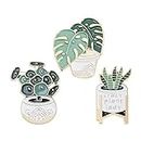 EMSea 3Pcs Cartoon Plant Pins Plant Brooches Pins Alloy Cartoon Enamel Pin Potted Plant Brooch Decorative Accessories for DIY Clothing Bags Hats