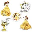 Pretty UR Party Belle Theme Paper Cutouts for Birthday Parties, Beauty ant The Beast Party Supplies décor, Birthday Party Decoration Cut-Outs - Yellow (10 pcs)