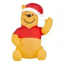 Disney Holiday | 3.5 Ft Winnie The Pooh Bear Led Airblown Inflatable Christmas Light Up Gemmy New | Color: Gold/Red | Size: Os